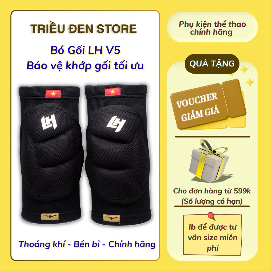 Bó Gối LH V5 - Băng Gối Thể Thao Bảo Vệ Tối Ưu Cho Người Chơi Thể Thao Co Giãn Tốt Thoải Mái Khi Vận