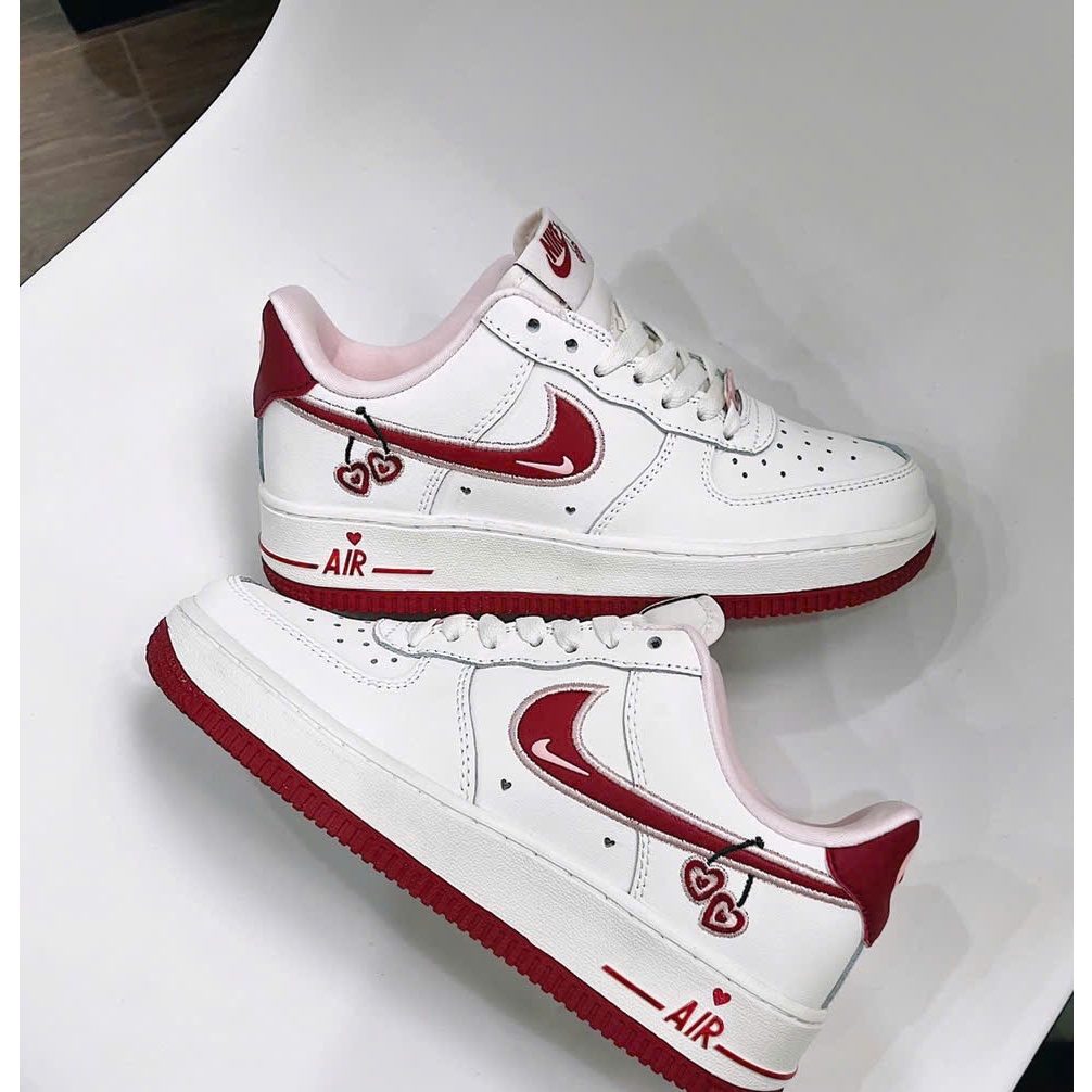 Giày Thể Thao NIKE AIR FORCE 1- Giày AF1 Valentine quả chery- Af1 Xám Xi Măng