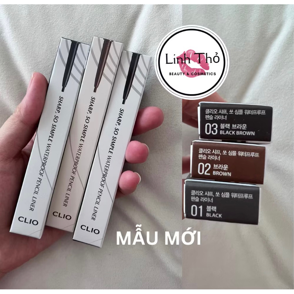 Chỉ kẻ mắt CLIO chống trôi Clio Sharp so Simple Waterproof Pencil Liner