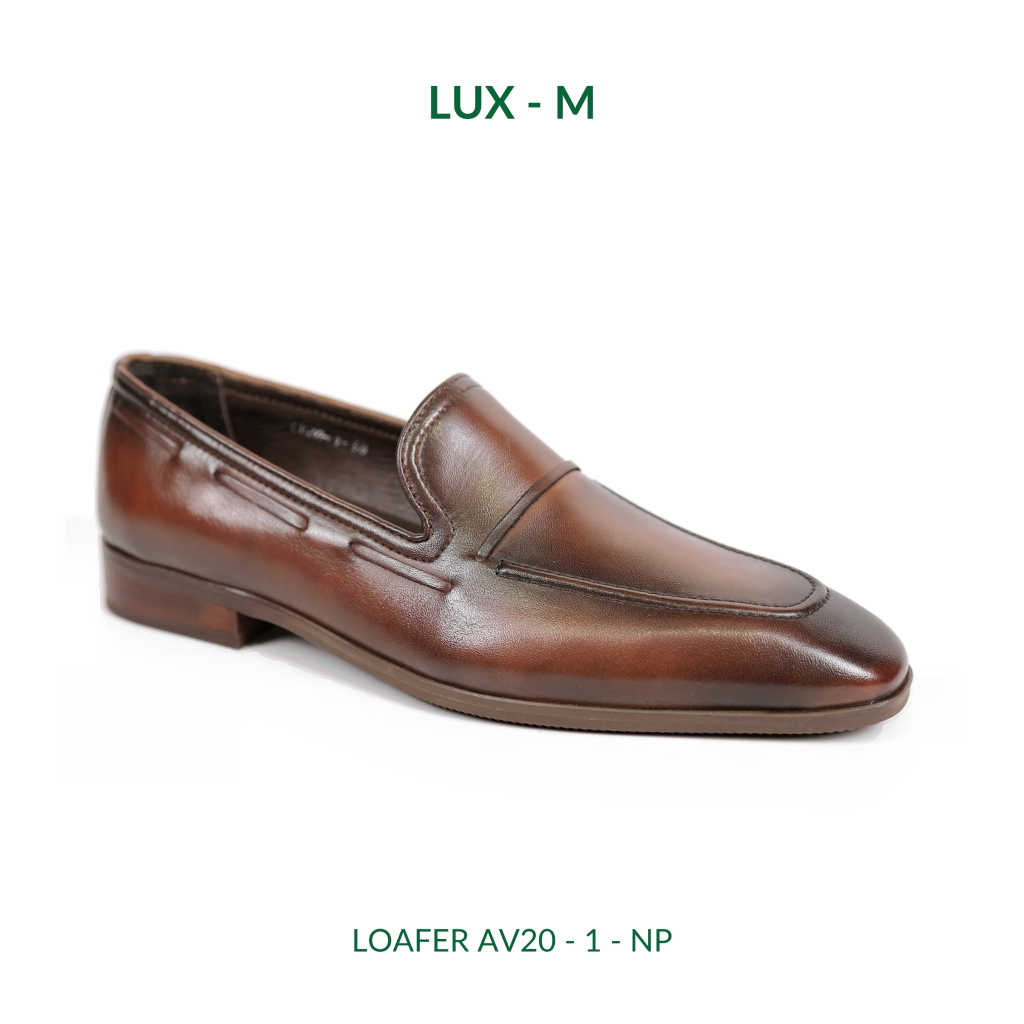 Giày Lười Nam Da Thật LUX-M Loafer AV20-1-NP Màu Nâu Patina Giày Penny Loafer Nam Cao Cấp Giày Tây K
