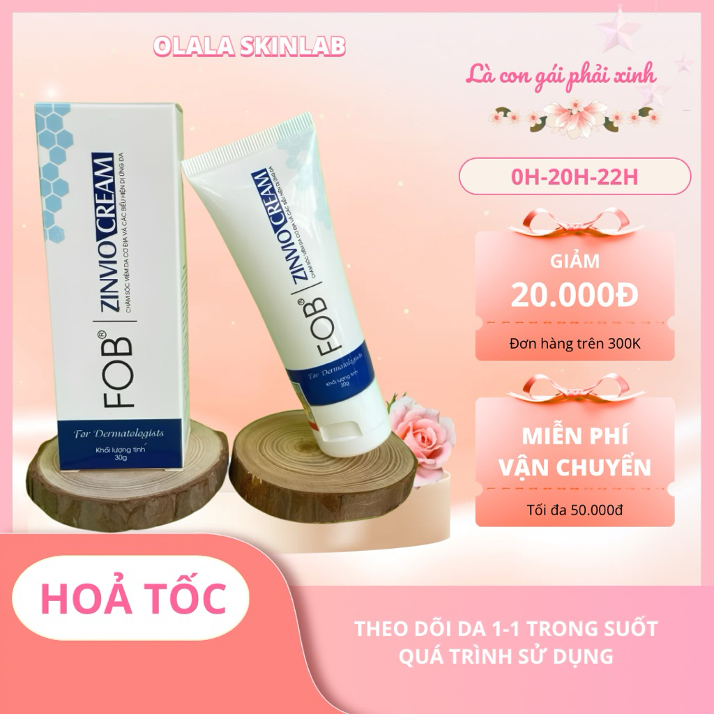 Kem FOB Zinvio Cream 30g - Chăm sóc các tình trạng da nhạy cảm, đặc biệt là viêm da cơ địa và chàm s
