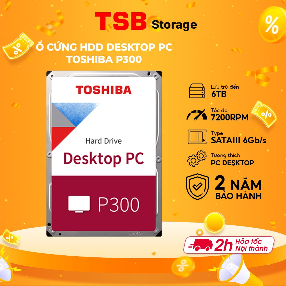 Ổ Cứng HDD Toshiba P300 Desktop 3.5Inch Dung Lượng 1TB-3TB Chính Hãng  - TSB Storage