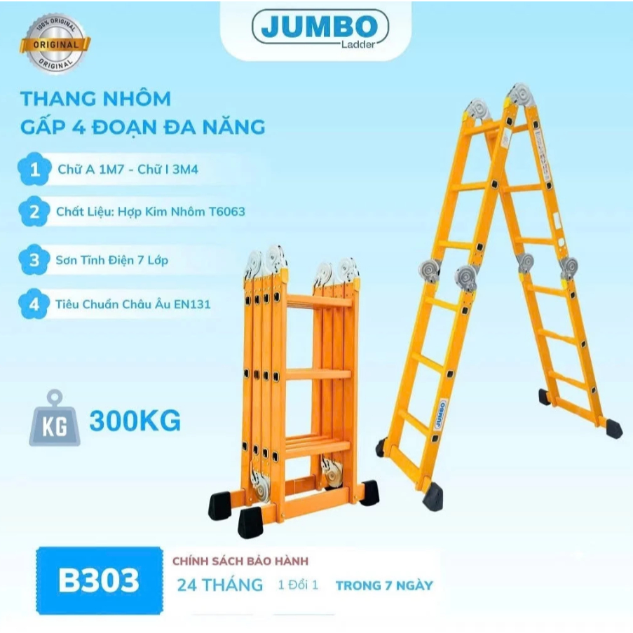 Thang nhôm gấp đa năng Jumbo. Model: B303