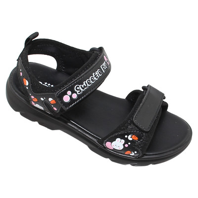 Sandal đế bằng bé gái Bita's SOB.301 (Đen + Kem + Tím)