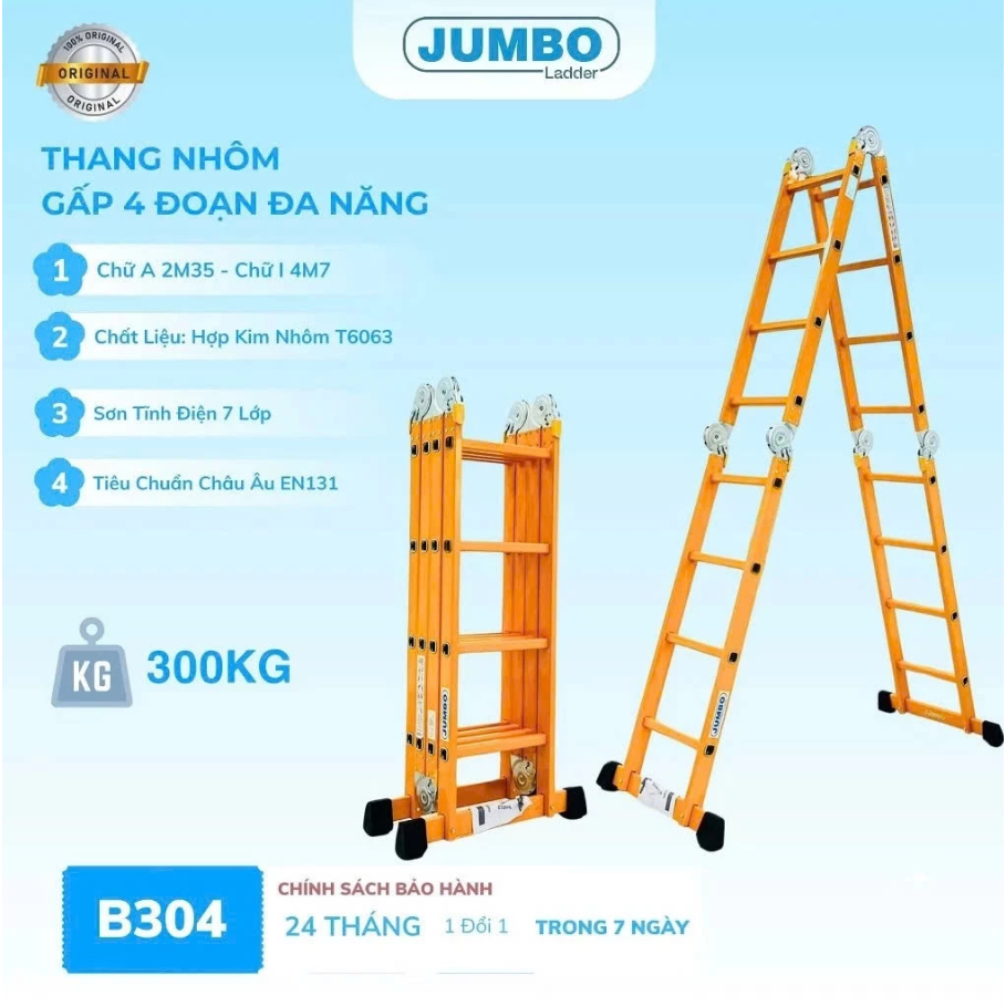 Thang nhôm gấp đa năng Jumbo. Model: B304