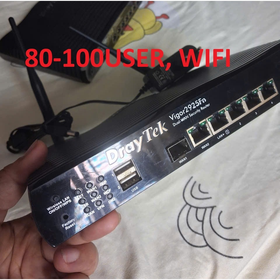DrayTek Vigor2925Fn,Router-Wifi Dual-WAN Load Balance và VPN đa kênh cho doanh nghiệp.