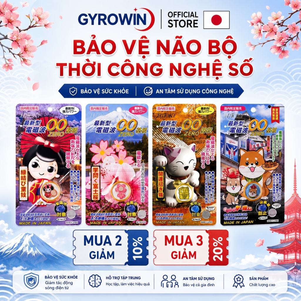 (Deal Hời) Chip Ngăn Bức Xạ Điện Từ Hitoki Japan - Bảo Vệ Não - Chính Hãng Nhật Bản