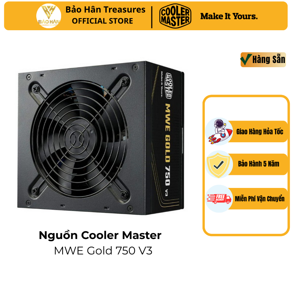 Nguồn máy tính Cooler Master MWE Gold 750 / 850 V3 NM FR - 750W/ 850W ( 80 Plus Gold/ ATX3.1 ) - Hàn