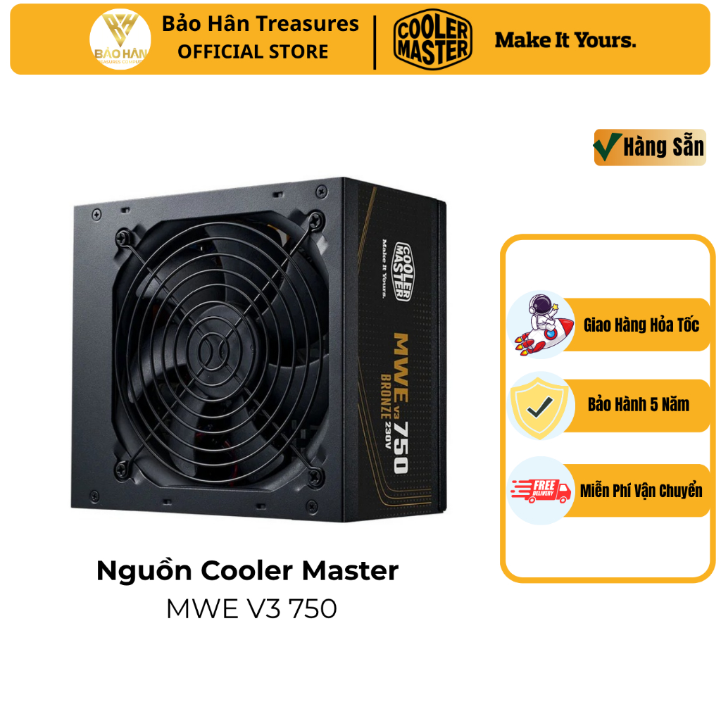 PSU-Nguồn máy tính Cooler Master MWE BRONZE 750 V3 FR - Hàng Chính Hãng