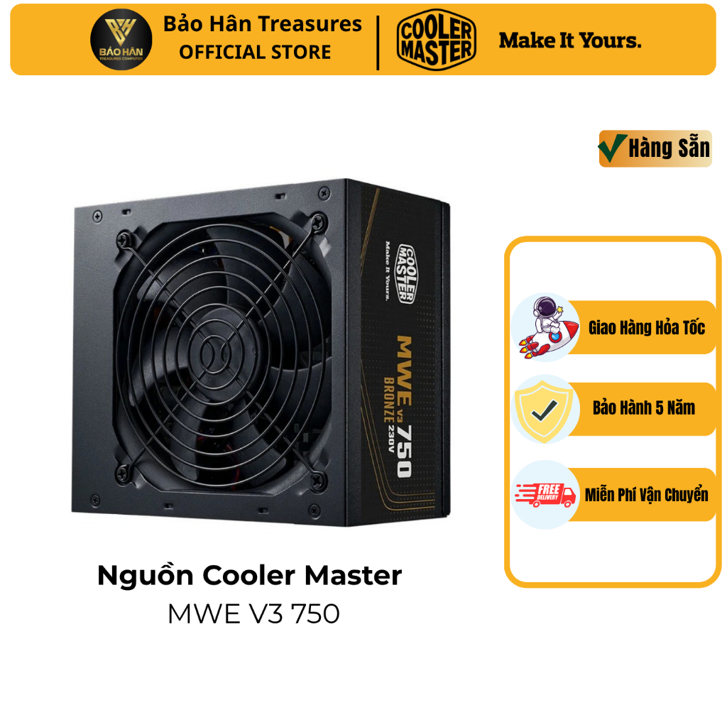 PSU-Nguồn máy tính Cooler Master MWE BRONZE 750 V3 FR - Hàng Chính Hãng