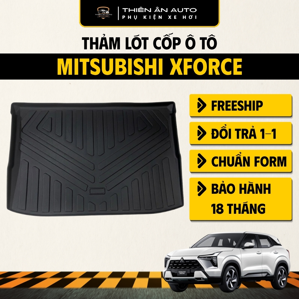 Lót Cốp Xe Mitsubishi Xforce, Thảm Lót Cốp Nhựa TPE Không Mùi, Chống Thấm Nước Bảo Vệ Cốp Khỏi Trầy 