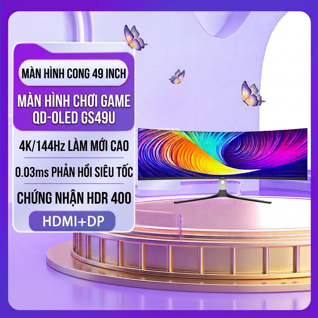 Màn hình HKC GS49U 49 Inch OLED 4K 144Hz Ultrawide Cong - Mới 100% FullBox - BH 24 Tháng - Rẻ Nhất S