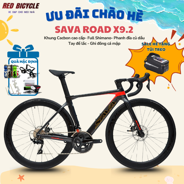 [SALE] Xe Đạp Đua SAVA X9.2 Full Carbon - Groupset SHIMANO 105 2x11 tốc độ - Phanh đĩa Củ Dầu - Đùi 