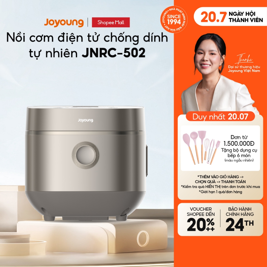 Nồi cơm điện tử 1.8L 860W Joyoung JNRC-502 chống dính tự nhiên