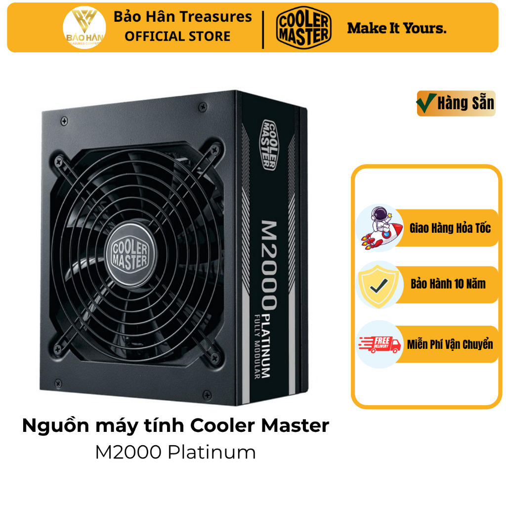 Nguồn PSU Cooler Master M2000 Platinum 2000W – 80 Plus Platinum - Hàng Chính Hãng