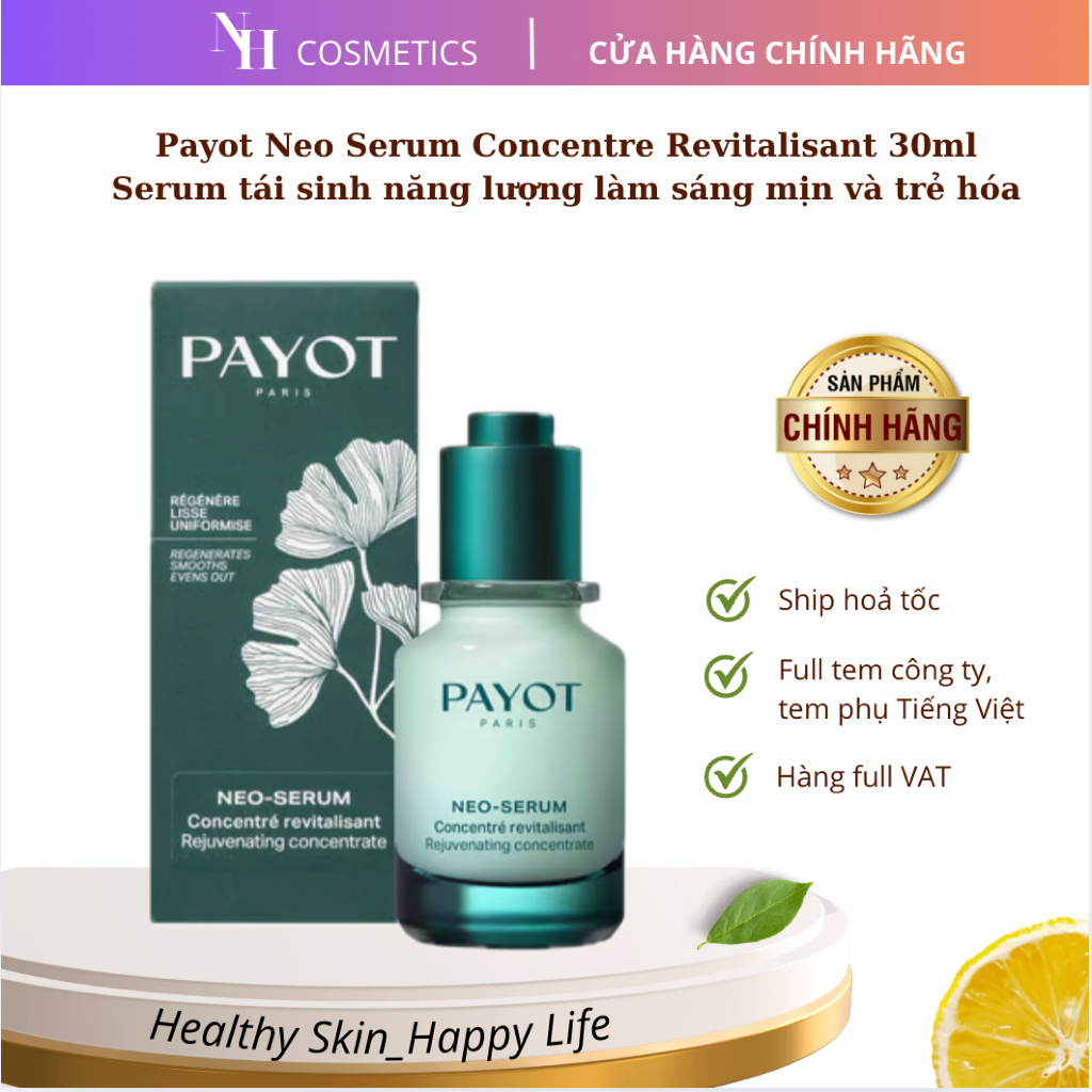 [TEM CTY] Serum tái sinh năng lượng Payot Neo Serum Concentre Revitalisant da sáng mịn và trẻ hóa