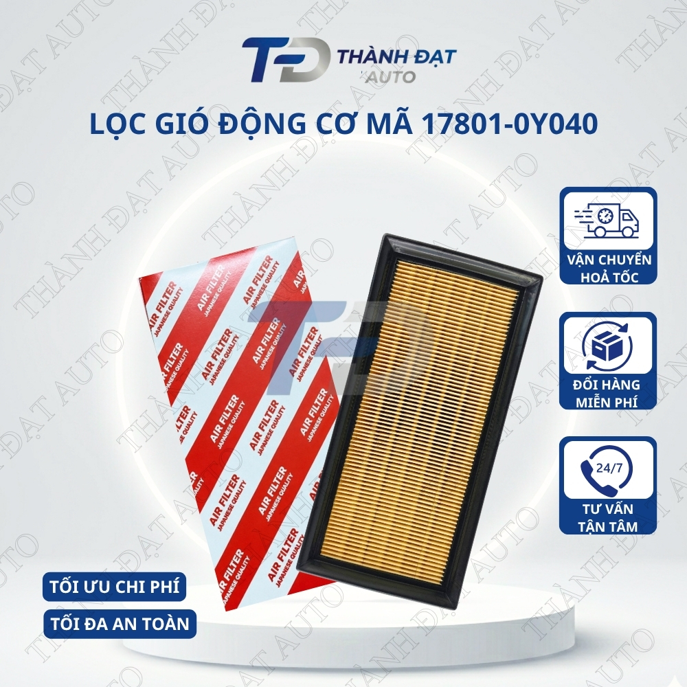 Lọc gió động cơ xe Vios 14-24, Rush, Avanza 18-21 mã 178010Y040 (17801-0Y040) / 178010Y050 / 178010Y