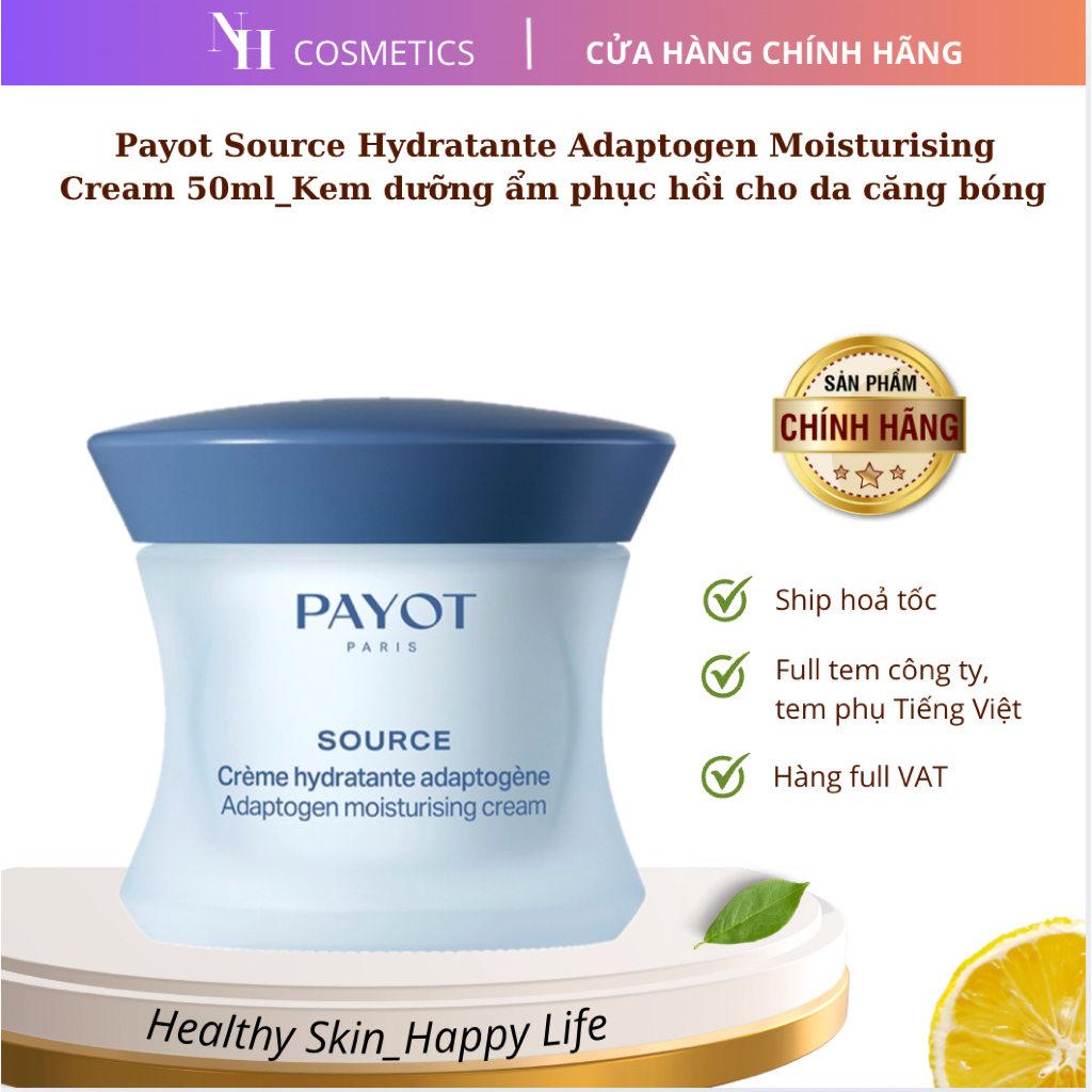 [TEM CTY] Kem dưỡng ẩm phục hồi Payot Source Hydratante Adaptogen Moisturising Cream căng bóng da