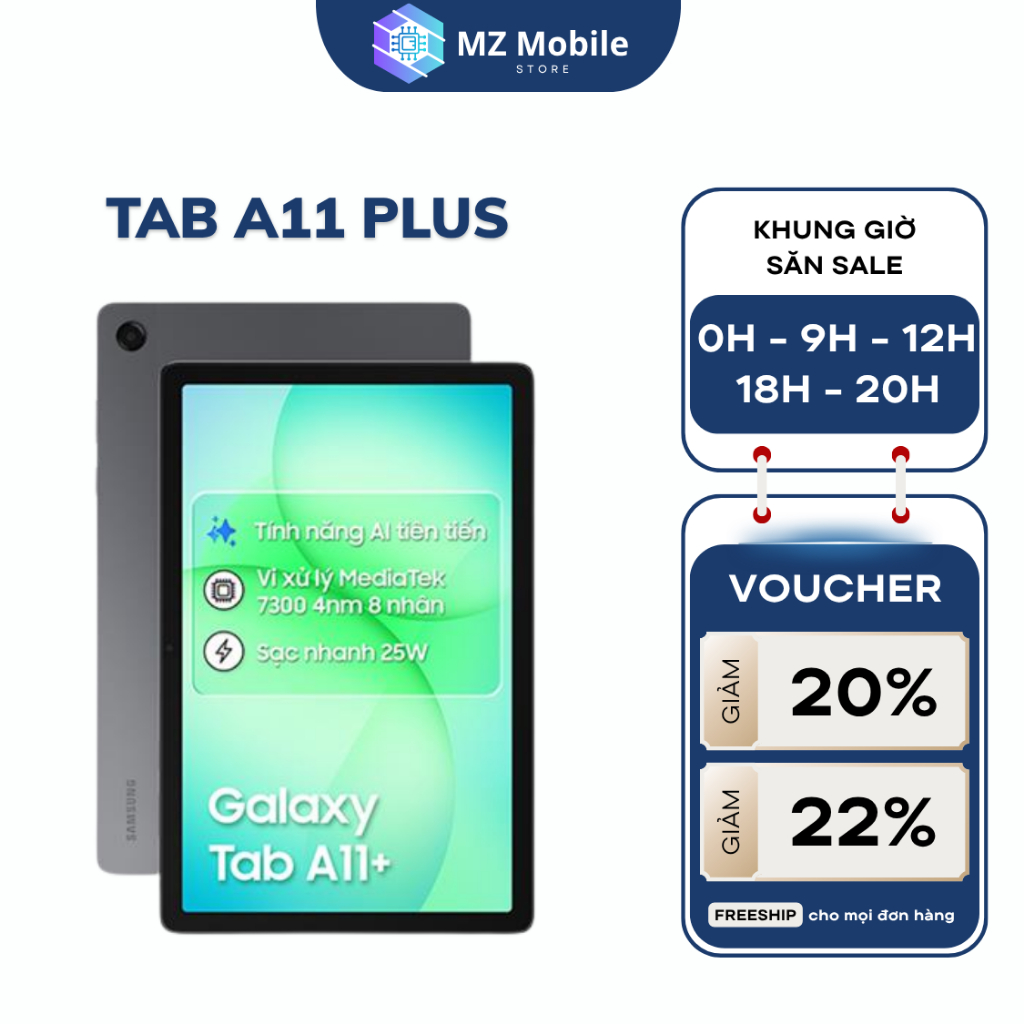 Máy Tính Bảng Samsung Galaxy Tab A11 Plus (8GB/256GB) - Hàng Chính Hãng