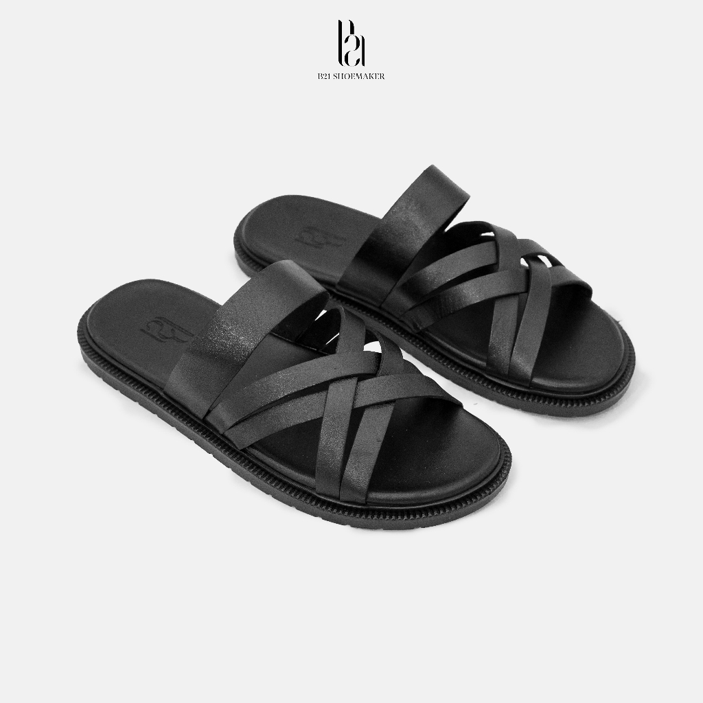 Dép Nam Quai Ngang Đan Chéo, Dép Sandal Nam Đế Bệt Thời Trang Đi Học Đi Chơi - B21 Shoemaker