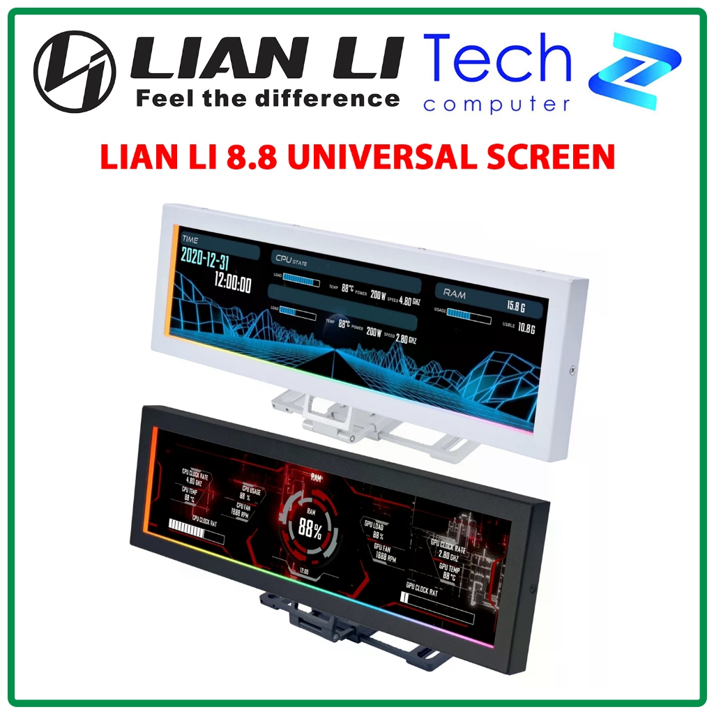 Màn Hình Phụ LIAN LI 8.8 Inch Universal Screen IPS LCD USB Đen / Trắng Chính Hãng
