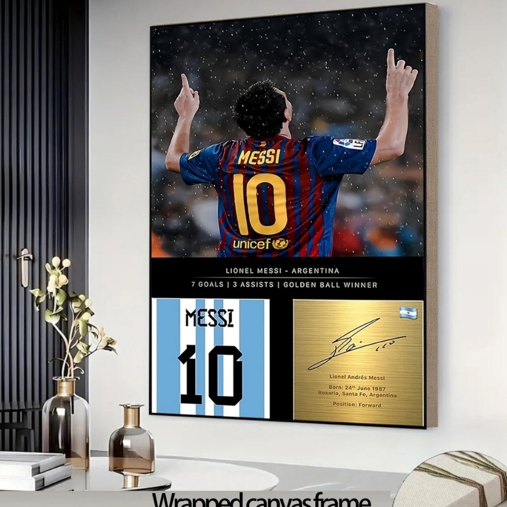 Tranh Áo Đấu Bóng Đá Ronaldo - Messi - Neymar Treo Tường Tuyển Tập Cầu Thủ Nổi Tiếng Nhất Thế Giới C