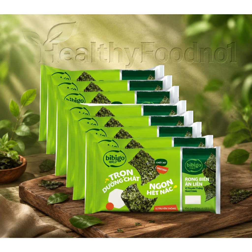 Combo 36 Gói / 72 Gói Rong biển ăn liền BIBIGO Hàn Quốc vị truyền thống