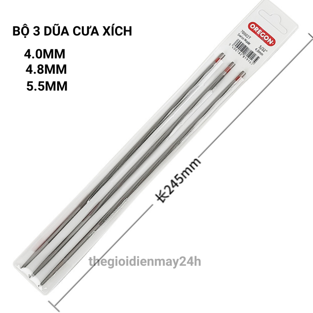 Dũa cưa xích, bộ 9 dũa cưa xích đủ loại thép carbon cao cấp
