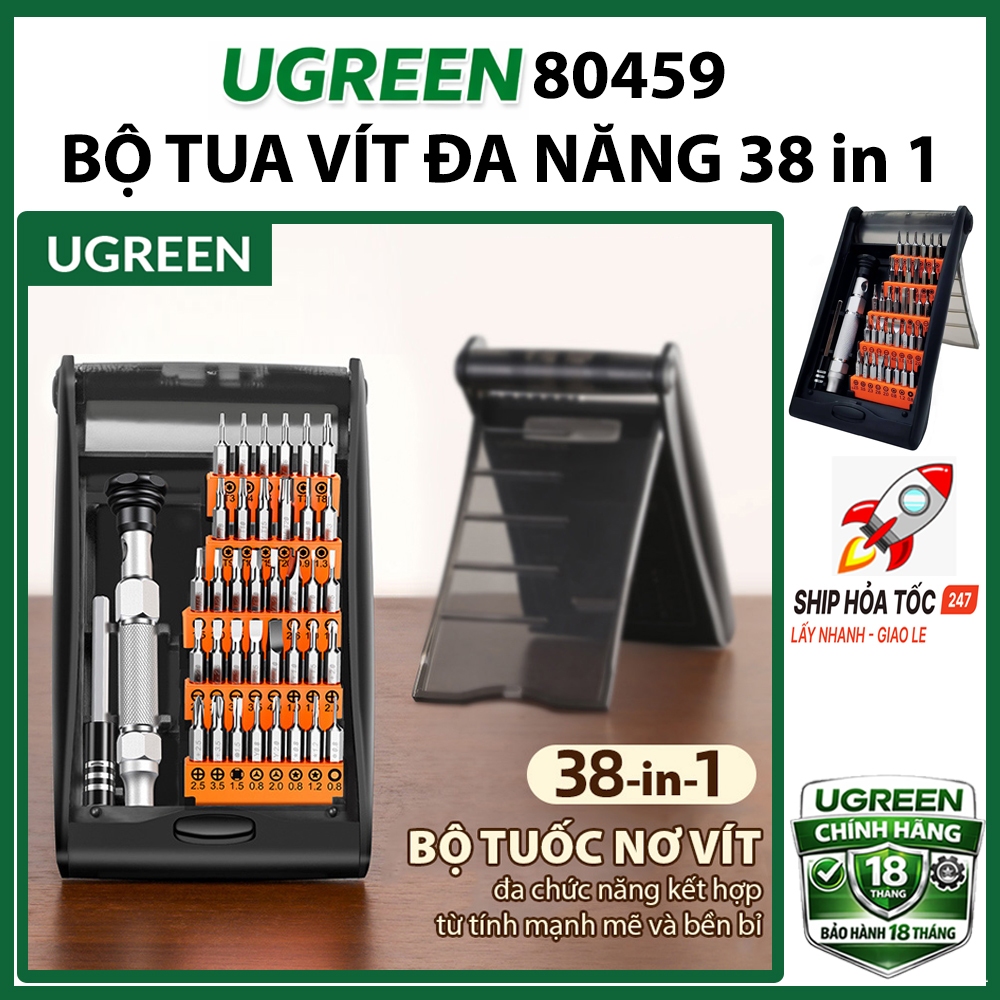 Bộ Tua Vít Đa Năng UGREEN 80459 - 38 Đầu Vít, Hợp Kim Nhôm - Dùng Sửa Chữa Điện Thoại Laptop Đồng Hồ