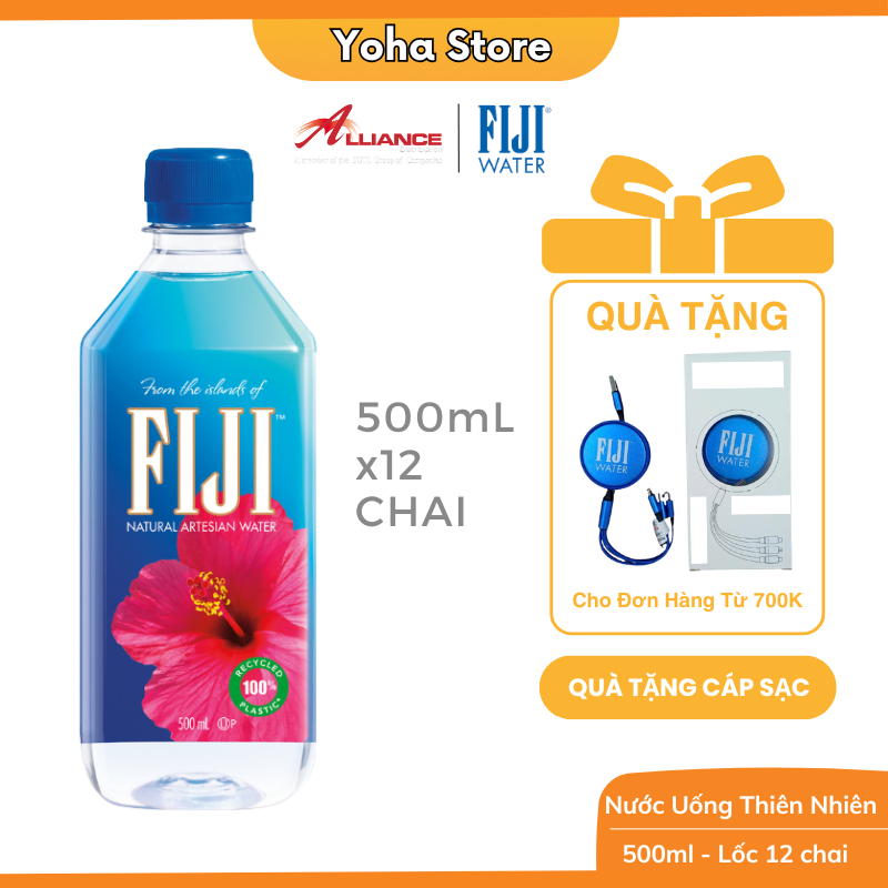 [Earth's Finest Water] Nước Khoáng Nhập Khẩu Fiji 500 ml x 12 Chai - Thương Hiệu Cao Cấp Số 1 Tại Mỹ
