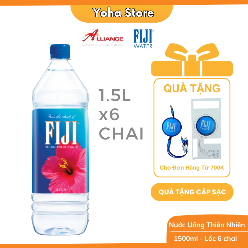 [Earth's Finest Water] Nước Khoáng Nhập Khẩu Fiji 1.5L x 6 Chai - Thương Hiệu Cao Cấp Số 1 Tại Mỹ