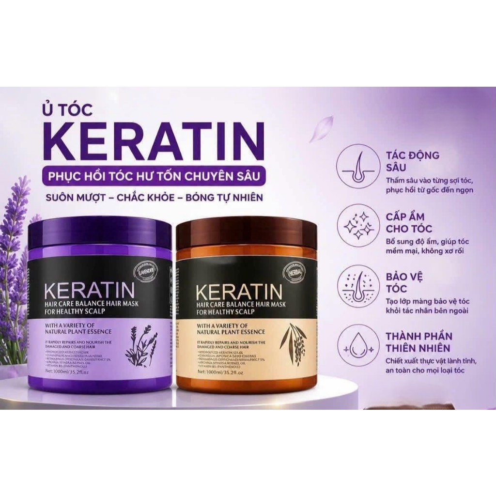 [Chính Hãng] KEM Ủ TÓC KERATIN HAIR MASK GO PERFECT ĐẸP CHUẨN SALON 1.000ML - 1 Hộp