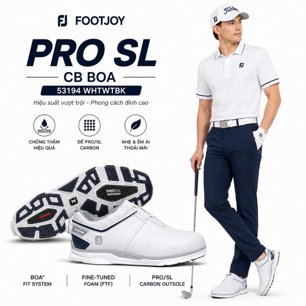 Thanh lý giày golf nam chính hãng FootJoy Pro SL Carbon BOA #53194