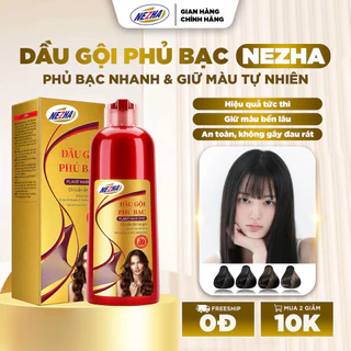 Dầu gội phủ bạc Nezha 400ml chính hãng. Dầu gội nhuộm tóc ĐEN, NÂU bền màu. Dưỡng Tóc Chăm Sóc Tóc Nam Nữ