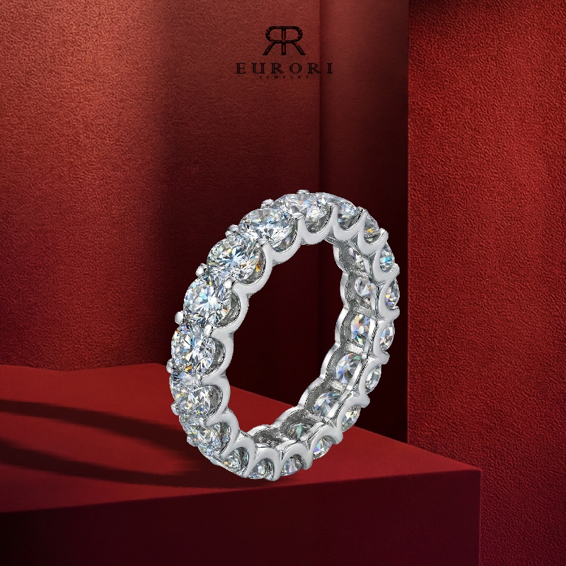 EURORI -Nhẫn Unisex BOLD BRILLIANCE đính đá  CZ 8A thời trang cá tính sang trọng, Nhẫn Bạc yS925 đín
