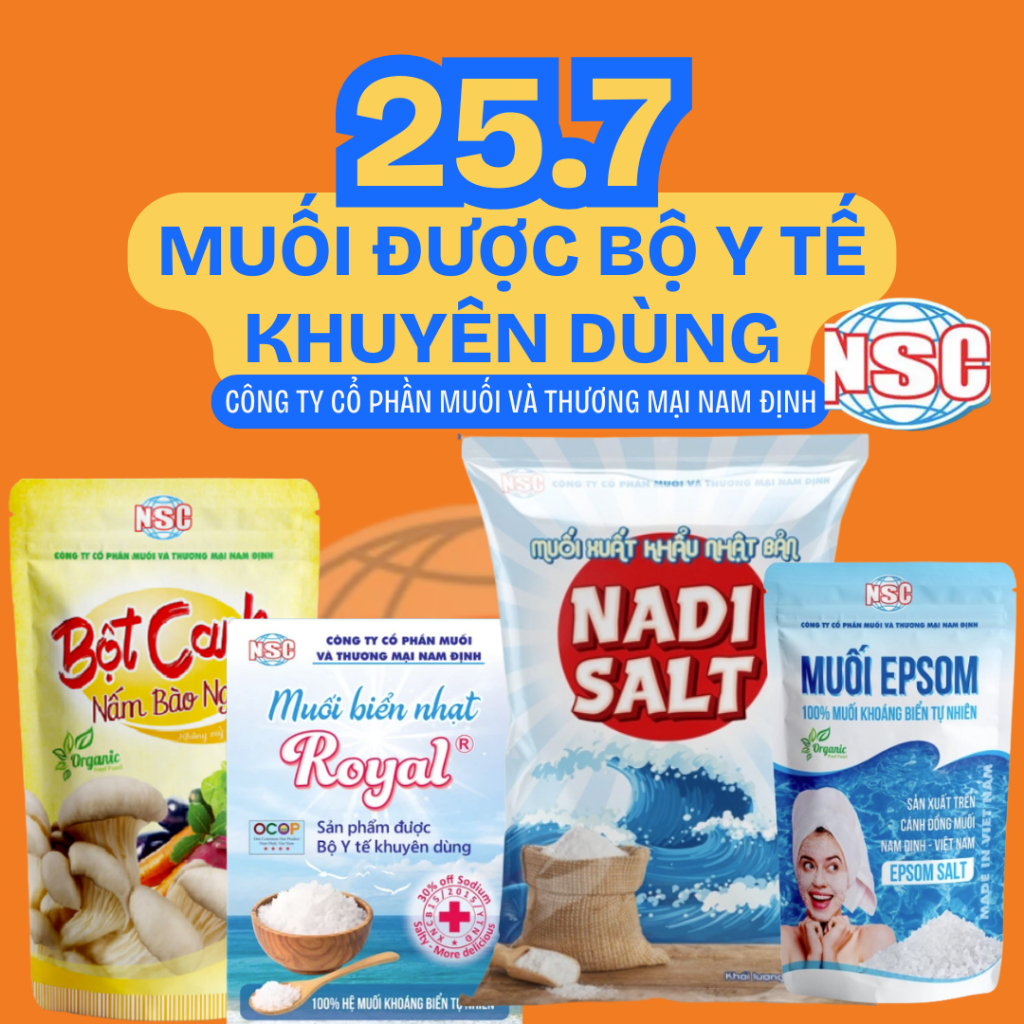 Muối được Bộ Y Tế khuyên dùng - Muối Biển Sạch Nam Định - NSC