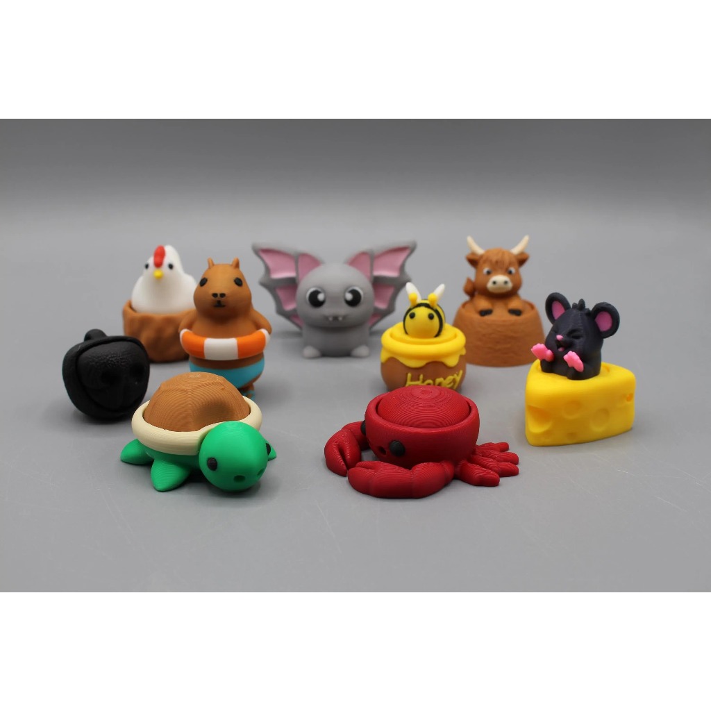 Clicker Animal Fidget Keychains | Fidget Toy | 3D Printed Sensory Toy