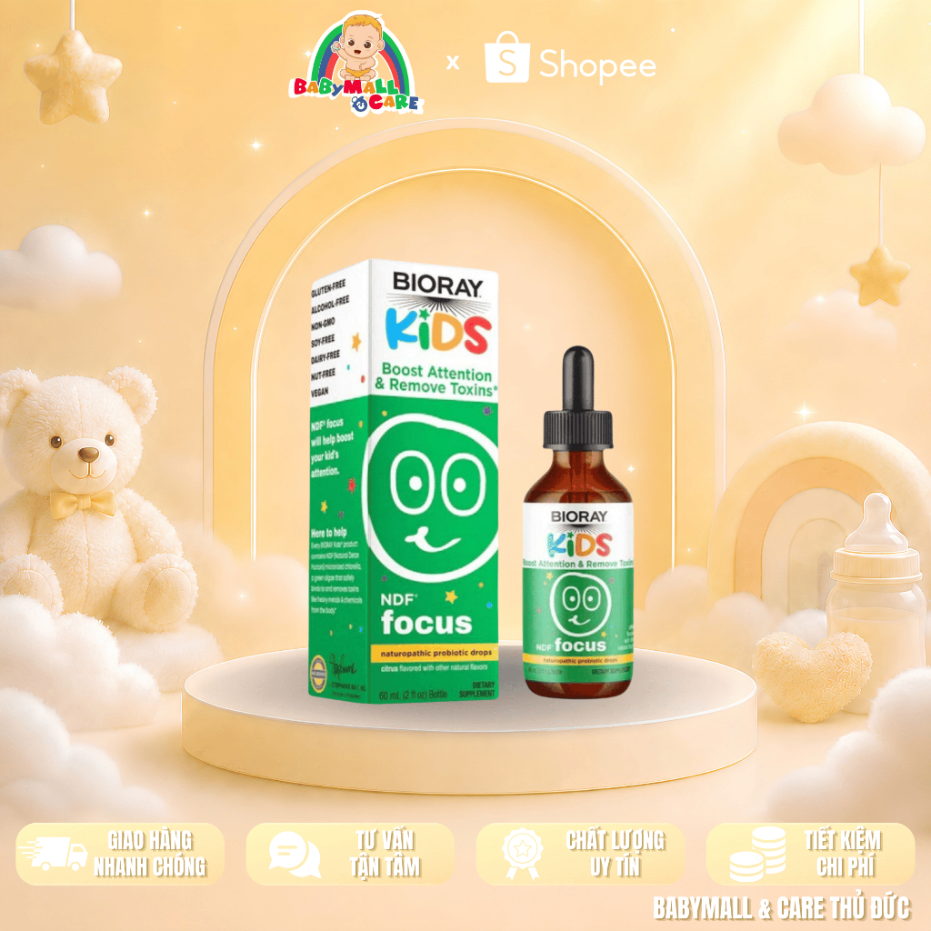 Dung dịch hỗ trợ sức khoẻ BIORAY KIDS NDF FOCUS lọ 59ml