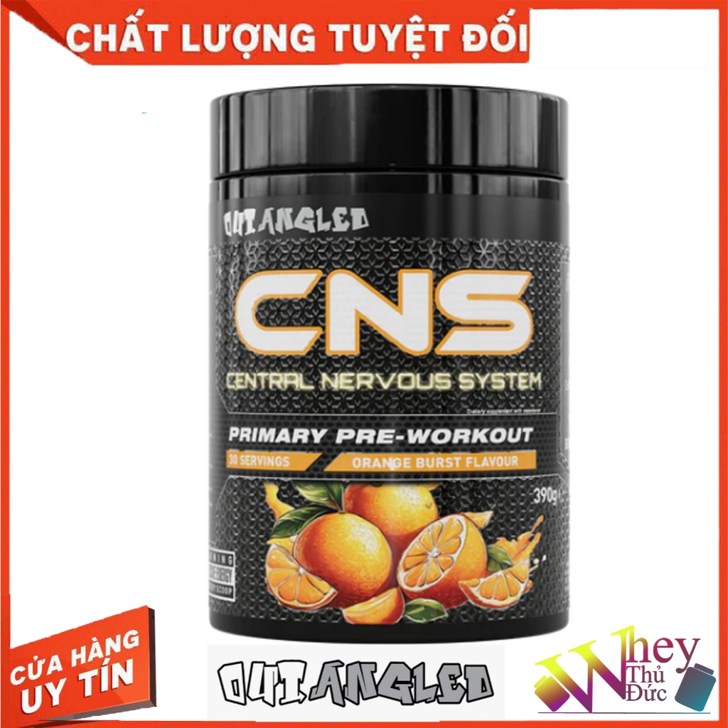 OUTANGLED CNS 390g (30 Servings) vị Cam - Pre Workout Tăng Sức Mạnh, Năng Lượng, Pump Cơ
