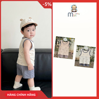 Bộ Ba Lỗ Bé Trai Anminaza In Hình Họa Tiết Khủng Long,Chất Vải Co Dãn Mềm Mại - Hàng Chính Hãng AMI0400