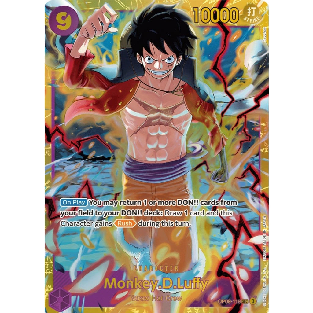 [Có sẵn - Hỏa tốc] Thẻ bài One Piece chính hãng: Luffy (thẻ OP09-119) (thẻ luffy card) (monkey d. lu