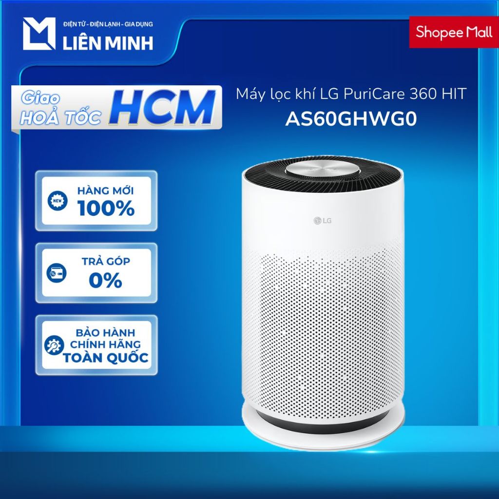 AS60GHWG0 | Máy lọc khí LG PuriCare 360 HIT 41W - Phòng 60m² AS60GHWG0.ABAE (Trắng) [Giao Hỏa Tốc HC