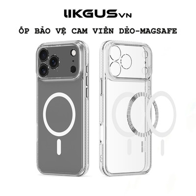 Ốp Lưng Trong Suốt LikgusVN Viền Dẻo Chống Sốc Bảo Vệ Cam Cho iPhone 11 17 Series Hỗ Trợ Sạc Không Dây