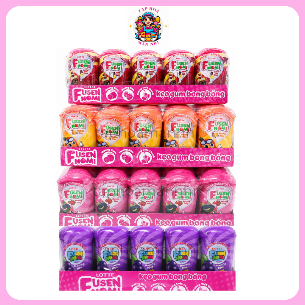 Kẹo Gum Bong Bóng Lotte Fusen Nomi  (Lốc 25 hủ)
