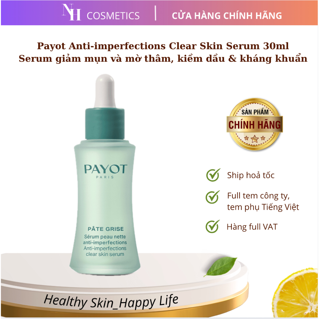 [TEM CTY] Serum Giảm Mụn Payot Anti-imperfections Clear Skin Serum Kiềm Dầu, Ngăn Ngừa Mụn Tái Phát