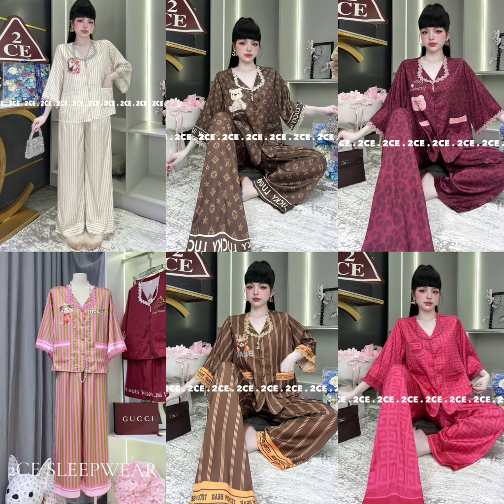 (M227) ĐỒ BỘ 2CE (43-62ky) Ren tiểu thư lụa latin