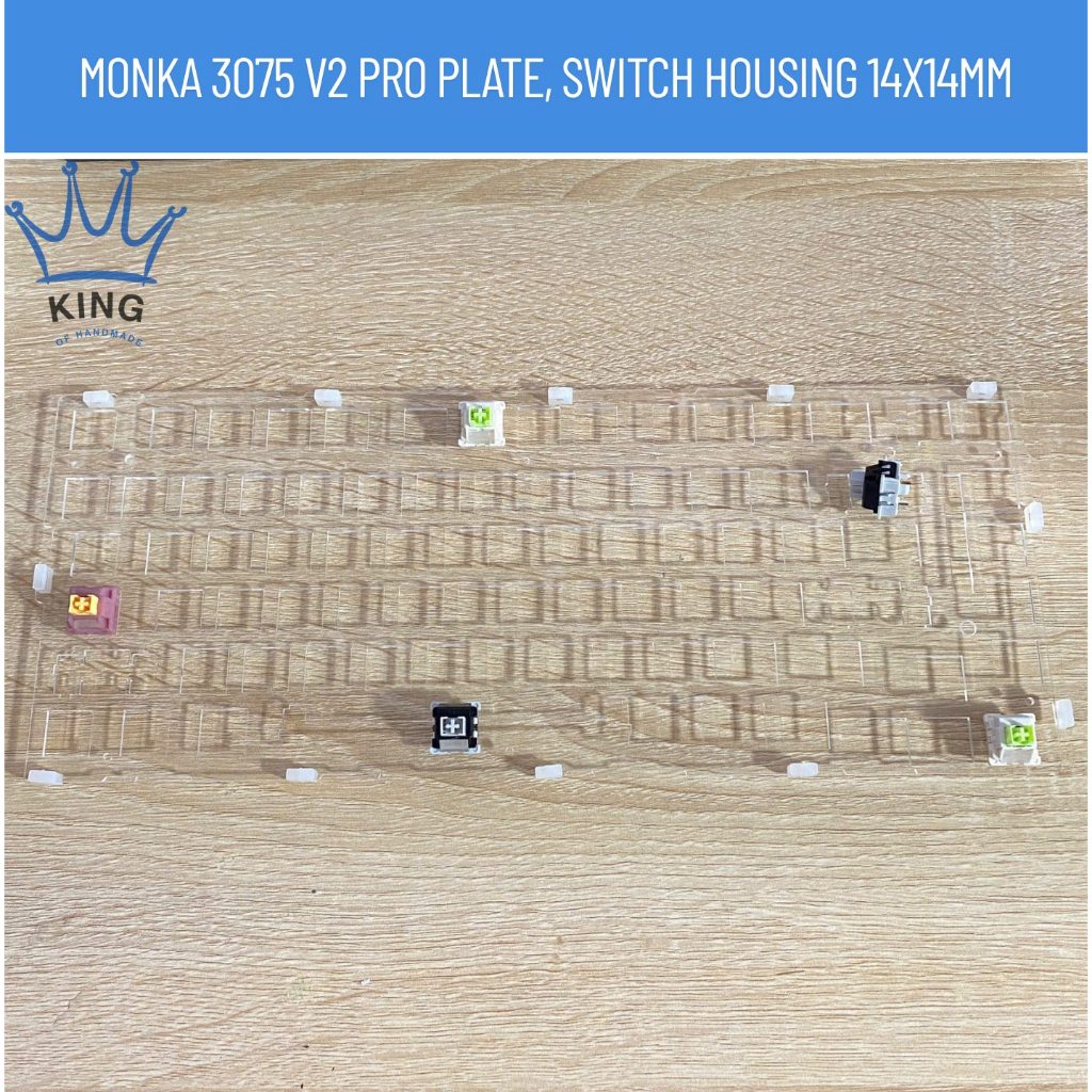[Monka 3075 V2 Pro Plate] [PCB Mount] [Plate Mount] - Switch Housing 14mmx14mm bằng mica 1.5mm.