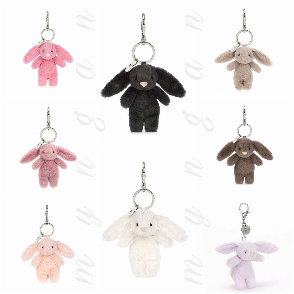 [AUTHENTIC - HÀNG CHÍNH HÃNG] JELLYCAT BAG CHARM (retired) - Móc khoá Jellycat thỏ tai trơn