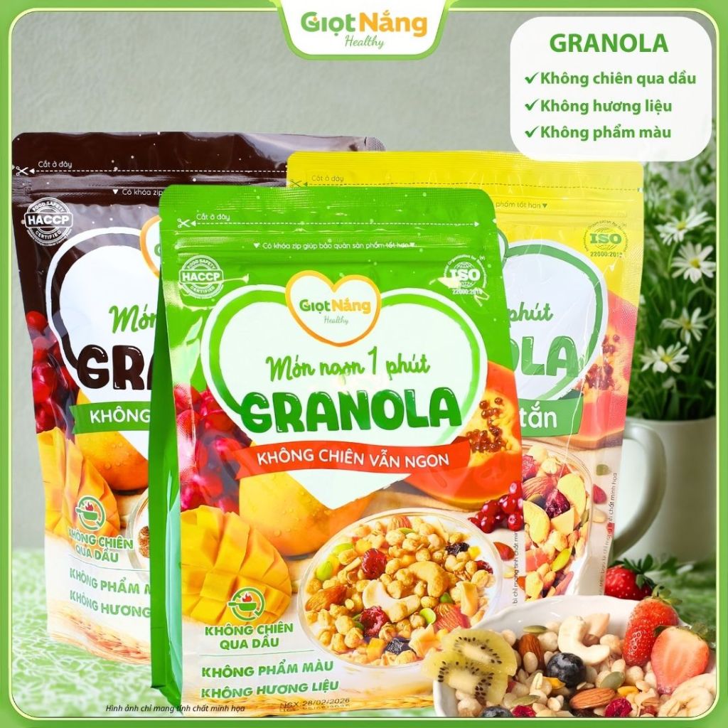 [Giọt Nắng Live] Granola Ngũ Cốc Sạch Lành Thực Phẩm Khô Nhu Yếu Phẩm từ Nông Sản Giọt Nắng