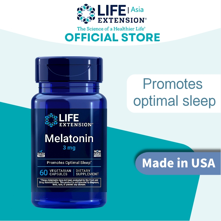 Life Extension Melatonin 3mg 60 Viên Nang Chay Bổ Sung Melatonin USA